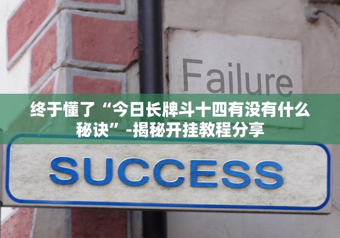终于懂了“今日长牌斗十四有没有什么秘诀”-揭秘开挂教程分享