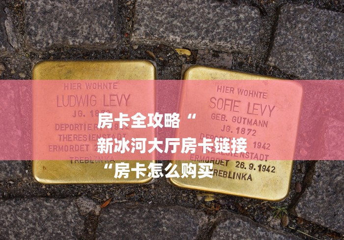 房卡全攻略“
新冰河大厅房卡链接
“房卡怎么购买
