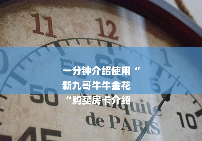 一分钟介绍使用“
新九哥牛牛金花
“购买房卡介绍
