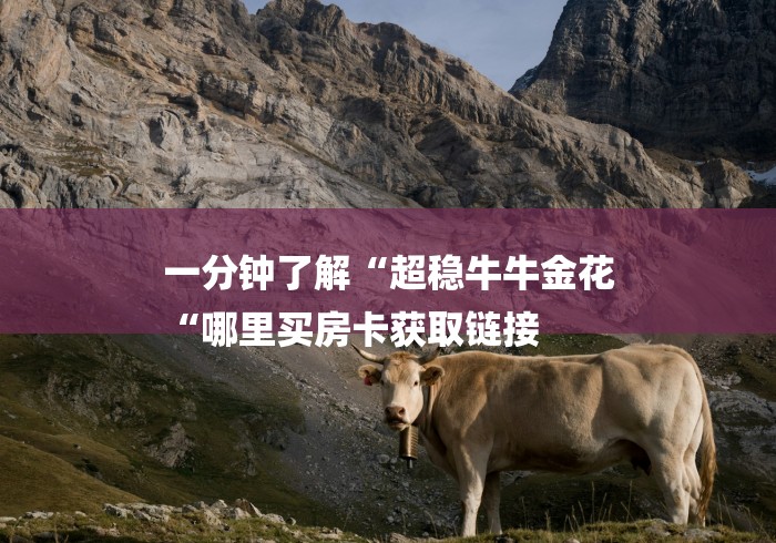 一分钟了解“超稳牛牛金花
“哪里买房卡获取链接